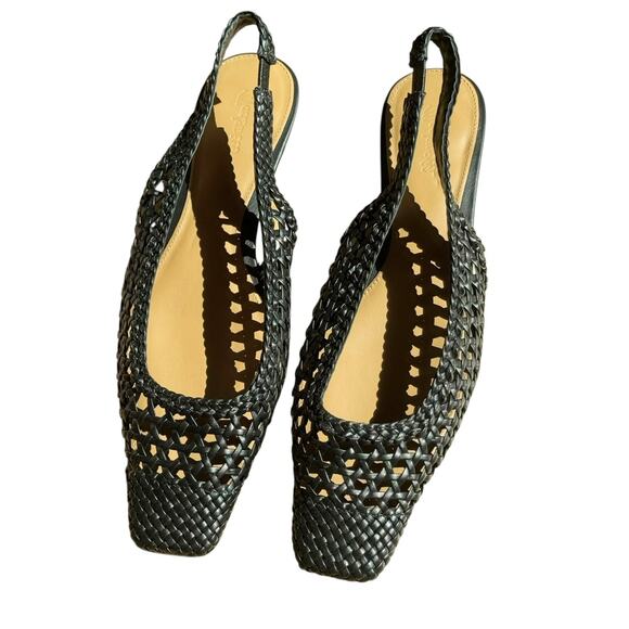 Madewell Women's The Ophelia Slingback Flats Leather Upper True Black Size 7.5 - Picture 5 of 11